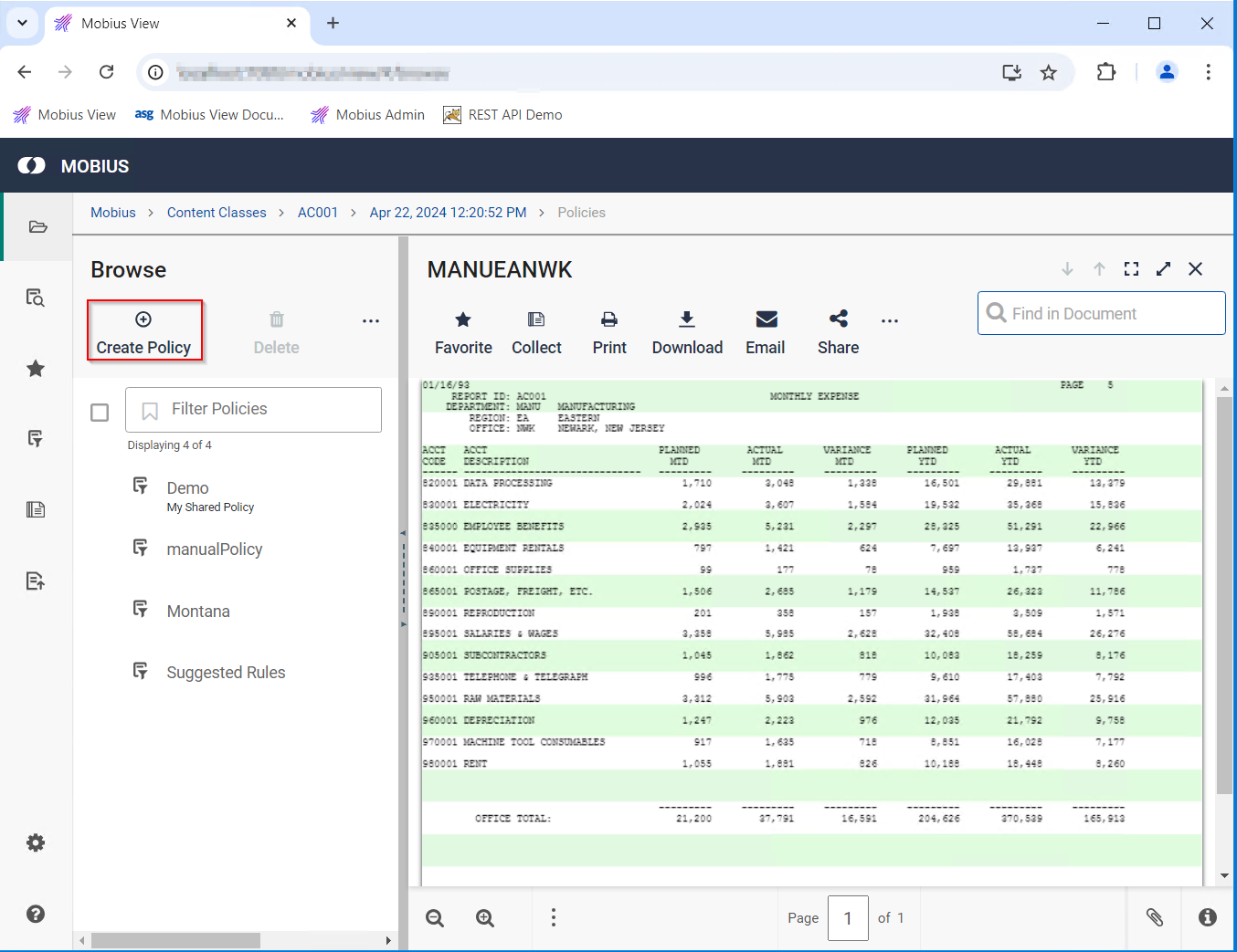 Create Policy screenshot