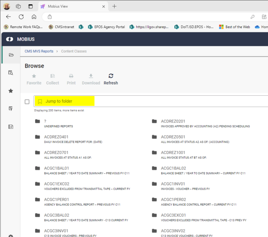 Content classes folder screenshot